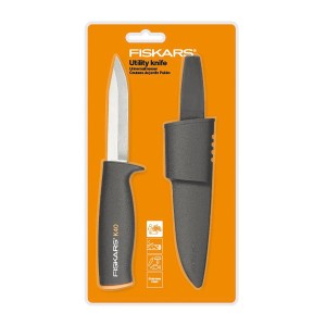 Univerzálny nôž Fiskars K40 s puzdrom, záhradný pomocník pre dom, záhradu a vonkajšie použitie.