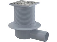 Alcadrain Podlahová vpusť 105 x 105 / 50 mm bočná mriežka nerez