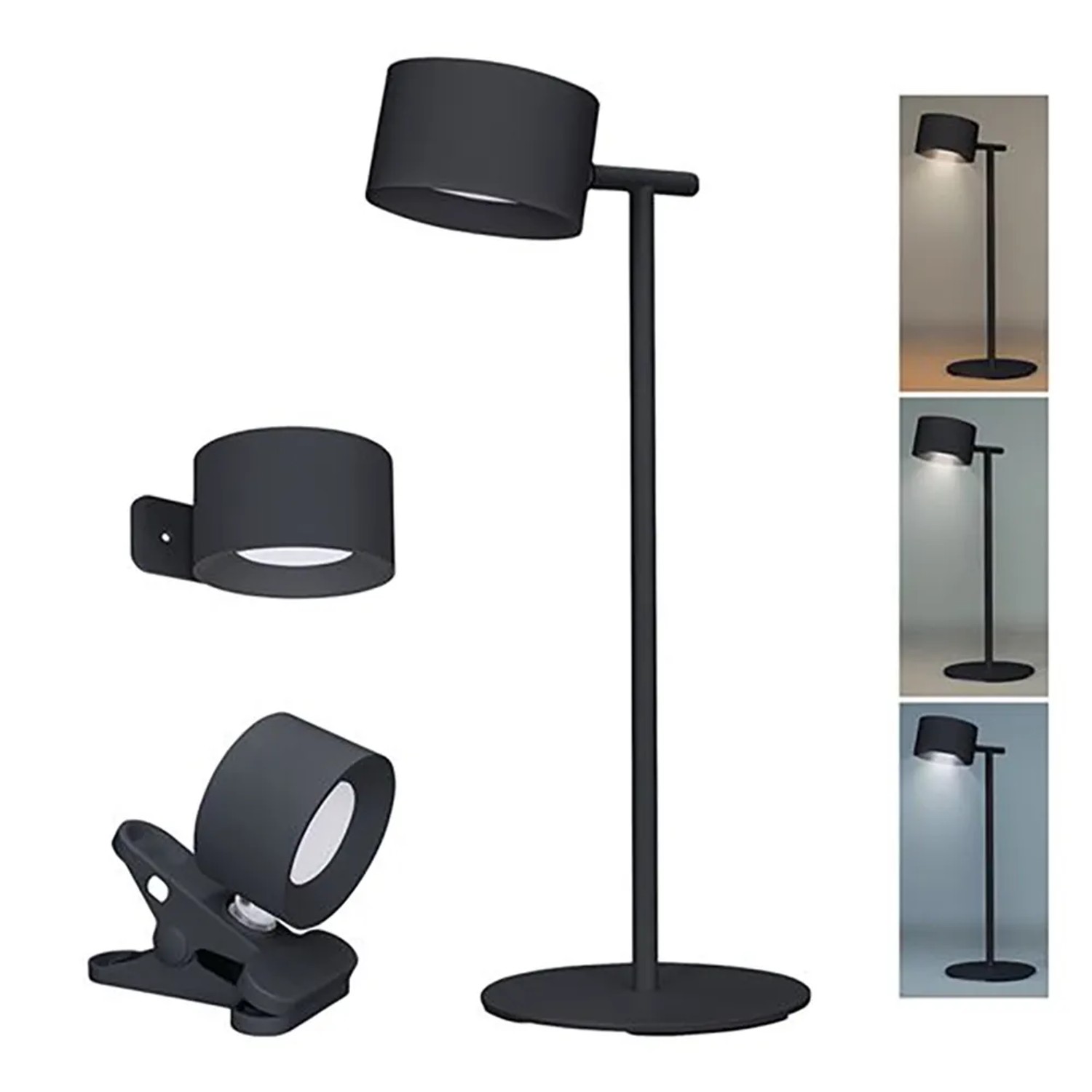 E-shop SOLIGHT LED nabíjacia lampa 3v1 4W 280lm 3000-6500K čierna 32 x 12 x 14 cm