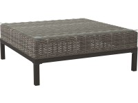 VLC Záhradný stôl odkladací Alridge z polyratanu, hliníka a skla 30 x 80 x 80 cm