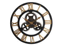 SPLENDID Nástenné hodiny NERO2, čierna/zlatá, pr. 58 x 4 cm