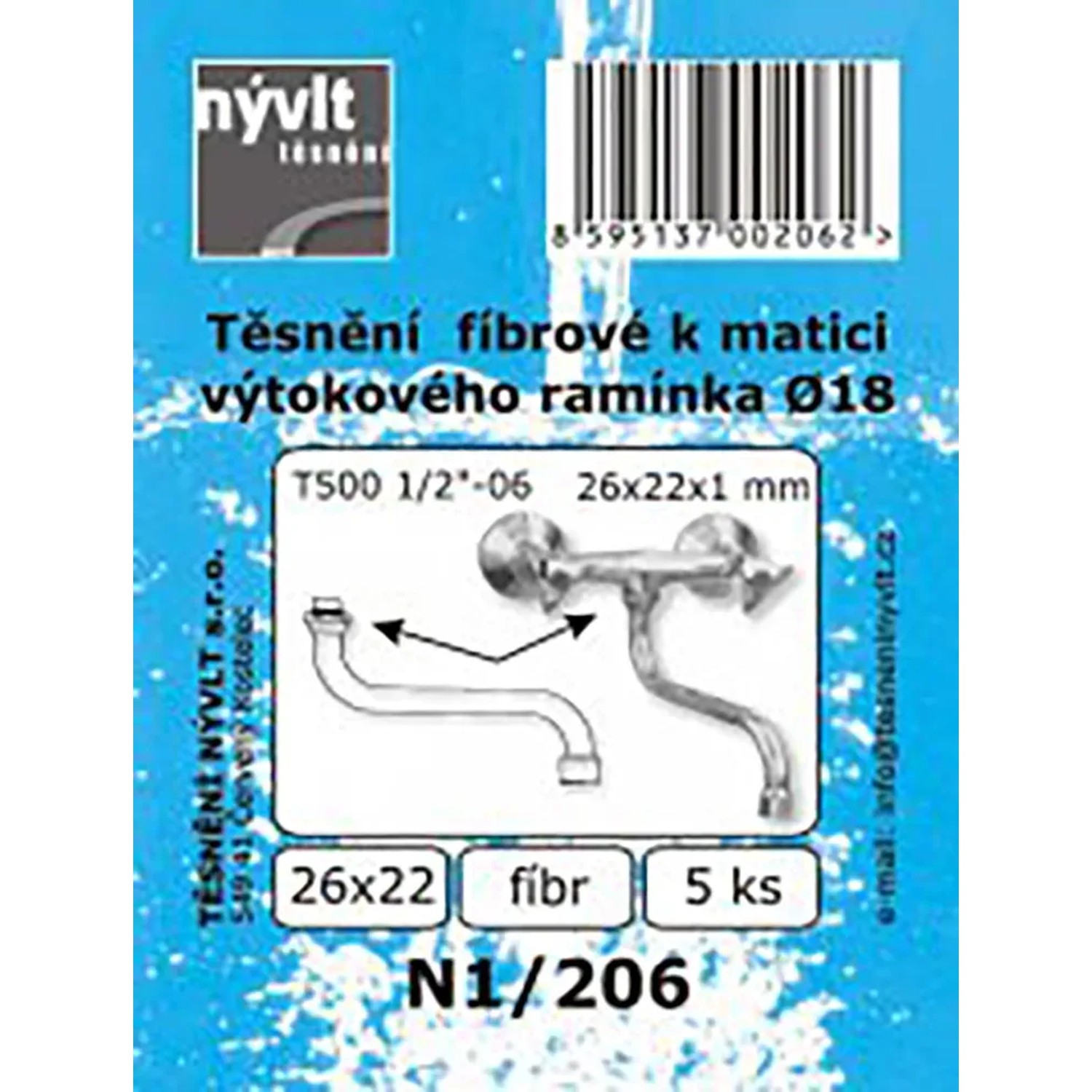 E-shop Súprava tesnení do matky ramienka fibr, 5 ks