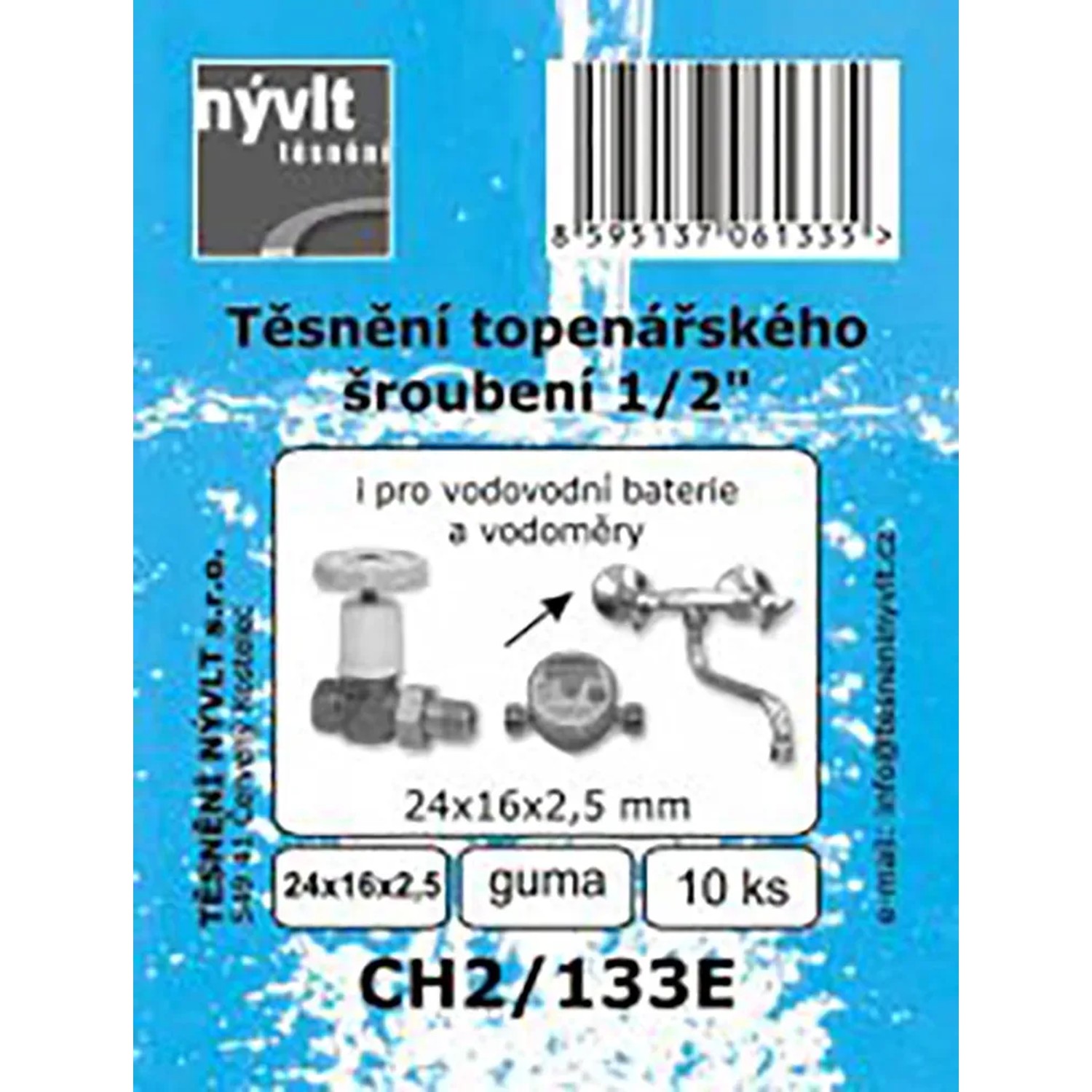 E-shop Súprava plochého tesnenia 1/2 ventilu guma, 10 ks
