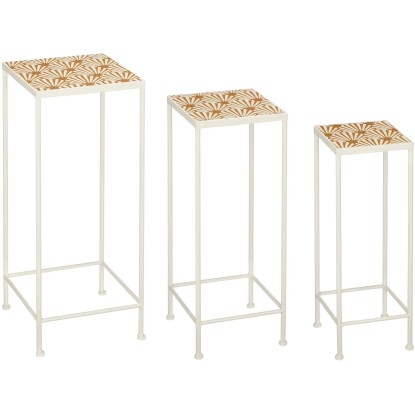 Mica Decorations Odkladací stolík Odile, hnedá, 3 ks