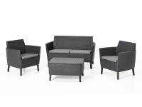 Keter Zostava záhradného nábytku Salemo 1, grafitová/studená sivá, 4-dielna Keter Zostava záhradného nábytku Salemo 1, grafitová/studená sivá, 4-dielna