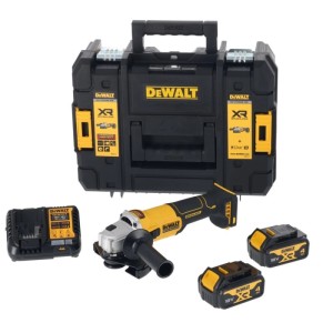 DeWALT 18V XR Aku bezuhlíková uhlová brúska DCG407N-XJ, 125 mm (2x4,0Ah, kufor)
