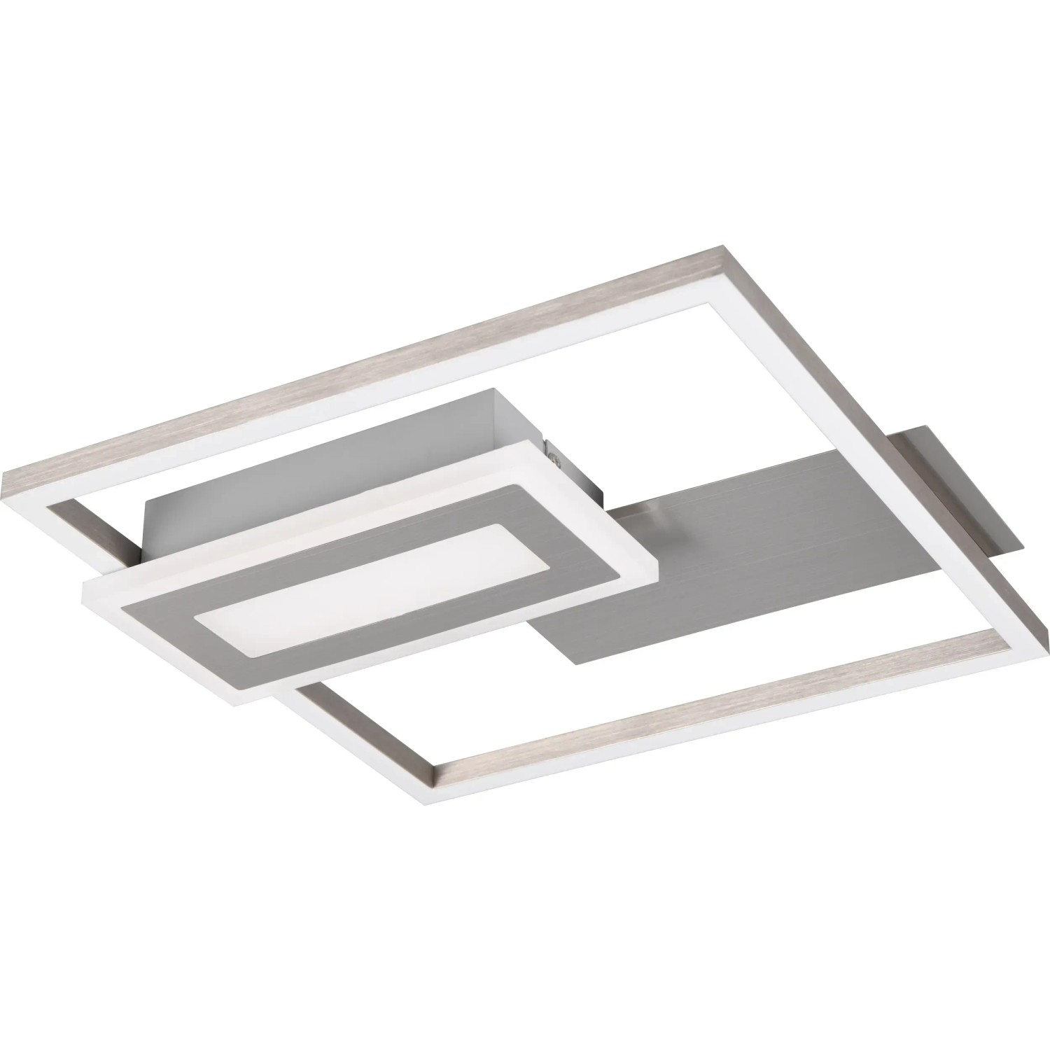 E-shop Reality Stropné LED svietidlo Spiro, 22W, 3000K, 2500lm, matný nikel, 33 x 30 cm