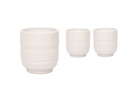 Keramický kvetináč Wavy biely pr. 9 x 10 cm