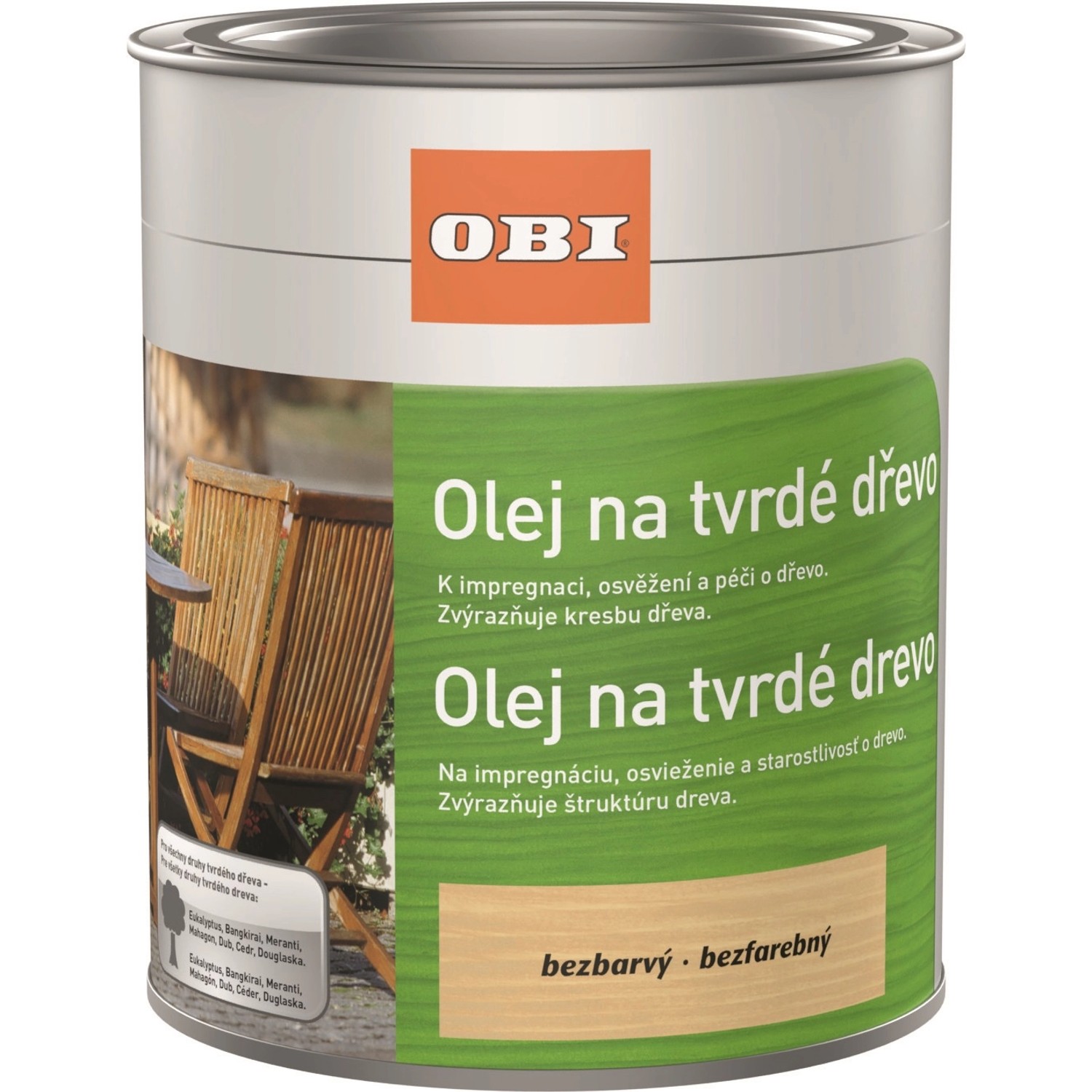 E-shop OBI Olej na tvrdé drevo, bezfarebný, 750 ml