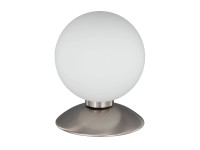 Paul Neuhaus Halogénová stolná lampa Bubba, 28W, niklová, pr. 10 x 14 cm