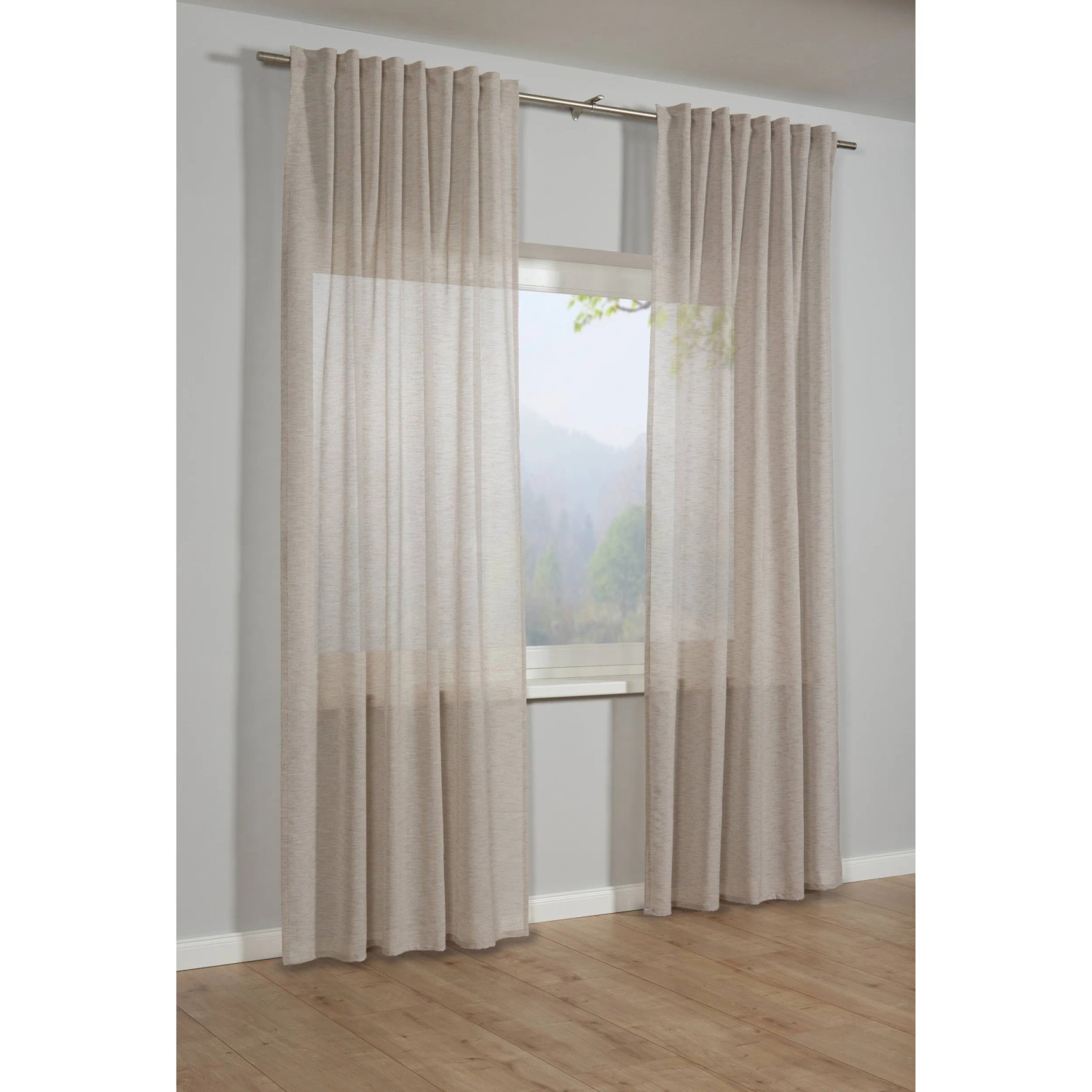 E-shop Bennetti Záves so skrytými pútkami, prírodný vzhľad béžový, 245 x 140 cm