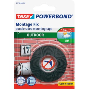 Tesa Powerbond Outdoor montážna páska, 1,5 m x 19 mm, na kameň a kov.