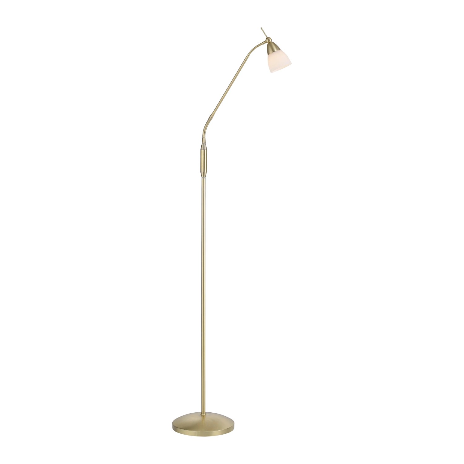 E-shop Paul Neuhaus Stojaca lampa Pino, 3000K, matná mosadz, 74 x 163 cm