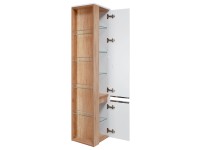 A-Interiéry Doplnková kúpeľňová skrinka vysoká Felipe V 40 P/Ľ, biela/dub
