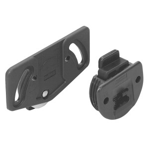 Montážna súprava Hettich SlideLine 1plus, hnedý plast, pre posuvné dverové kovania do 30 kg.