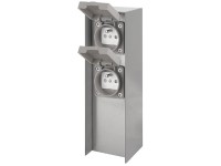 Záhradná zásuvka strieborná, stĺp IP44, 2 zásuvky Záhradná zásuvka strieborná, stĺp IP44, 2 zásuvky