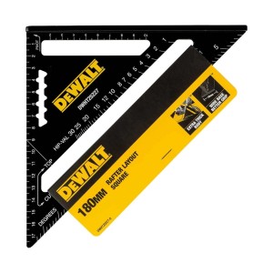 DeWalt uholník na krokvy 180 mm, čierna/žltá, na tesárske práce a merania.