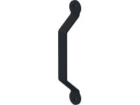 RADEX Dlhé madlo pre posuvné dvere oceľové čierne 32 x 228 mm, 1 ks