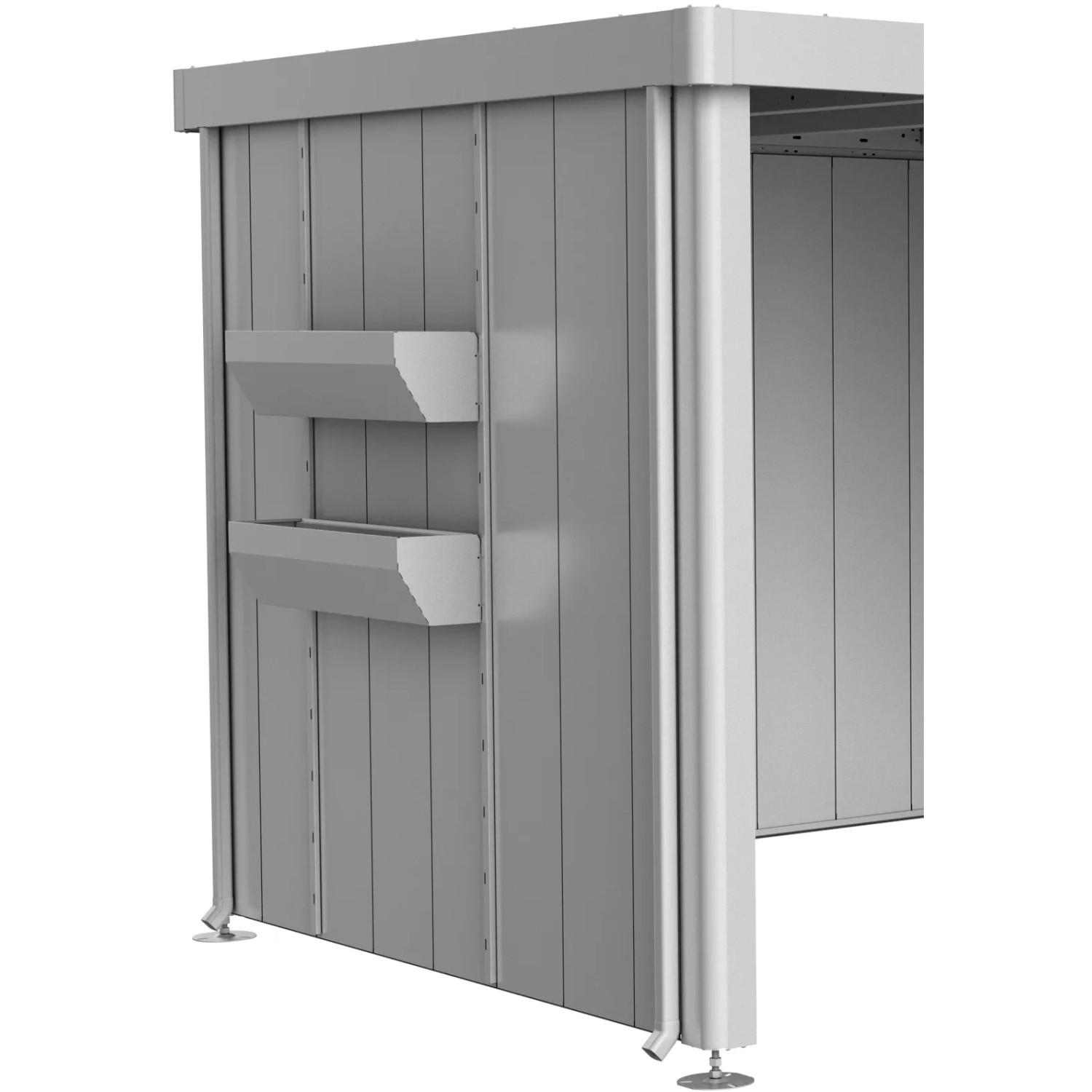 E-shop Biohort Truhlík FloraBoard pre bočnú stenu striešky Neo 2A-4D strieborný