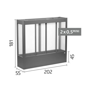 Skleník Biohort Florentina Mini, tmavosivý metalický, s priehľadnými stenami a rozmermi 202x181x55 cm.