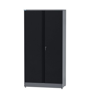Čierna skriňa na materiál Küpper s 2 dverami, 10 zásuvkami a výškou 180 cm.