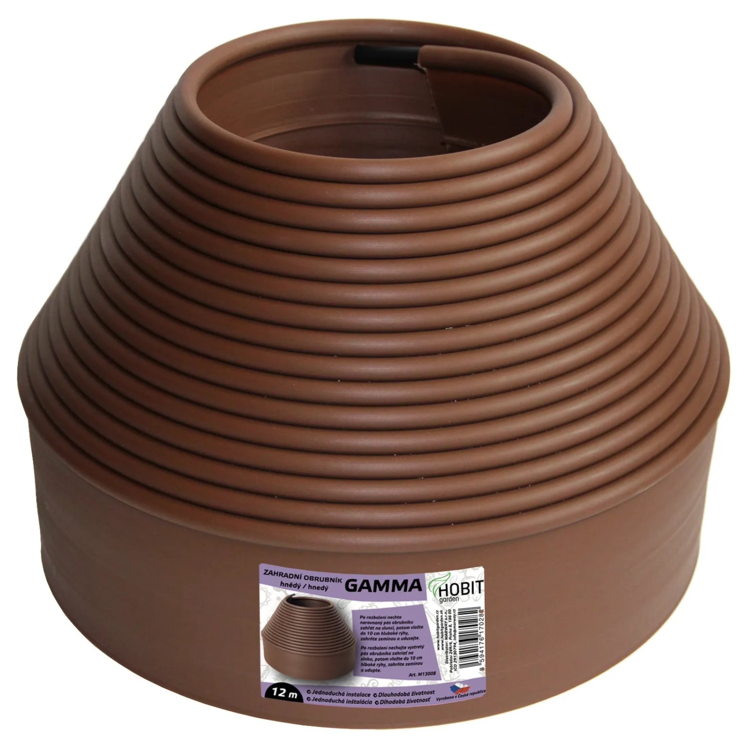 E-shop HOBIT garden Záhradný obrubník GAMMA hnedý 10 cm x 12 m