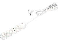 OBI Zásuvková lišta 4 zásuvky s vypínačom biela 3 m OBI Zásuvková lišta 4 zásuvky s vypínačom biela 3 m