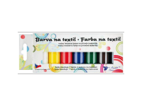 Farby na textil tmavý a farebný, súprava, 7 x 20 g + šablóny
