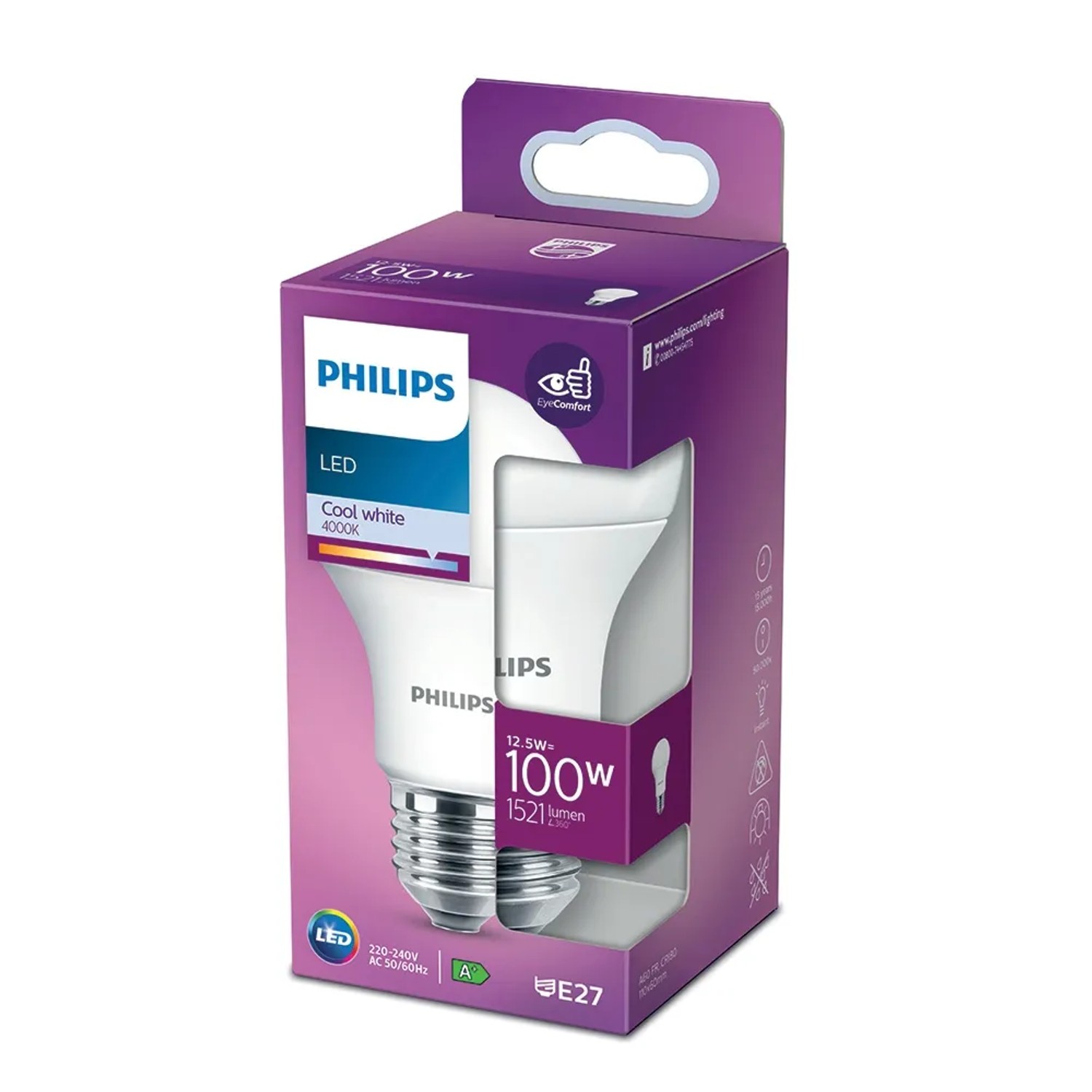 E-shop Philips Classic LED žiarovka E27, 13 W, 1521 lm, 4000 K