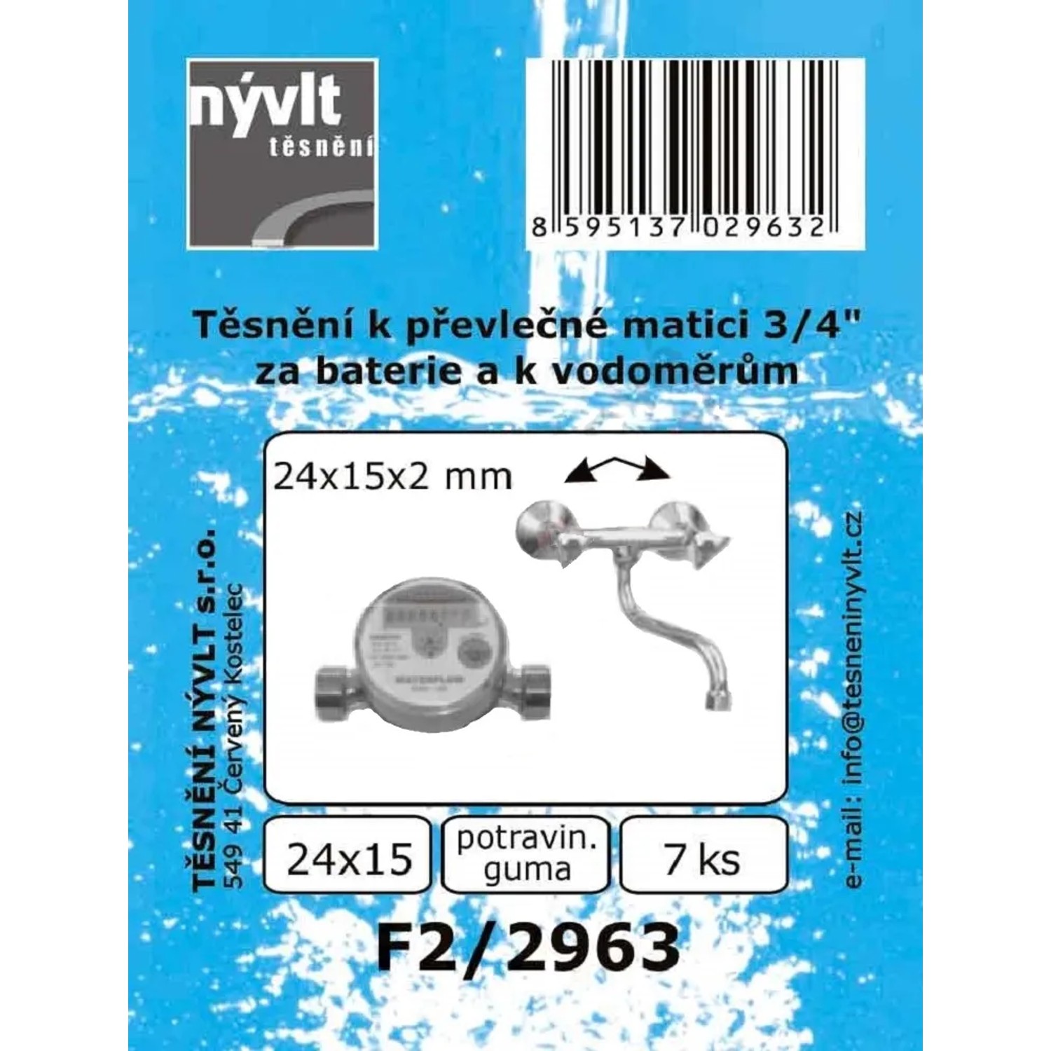 E-shop Tesnenie Nývlt Tesnenie prevlečnej matice 3/4", 7 ks, 24 x 15 x 2 mm