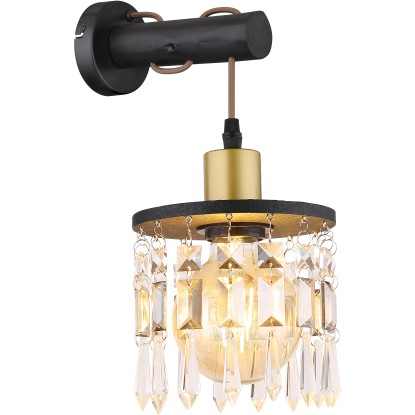 GLOBO Nástenné svietidlo COMMA čierna/číra E27 40 W 150 x 370 x 250 mm