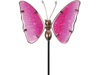 Záhradný zápich motýľ, ružový, 95 x 6 x 18 cm