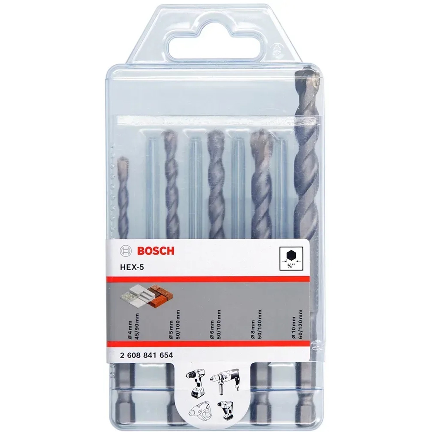 E-shop Bosch Súprava vrtákov do betónu Hex-5, 5 ks