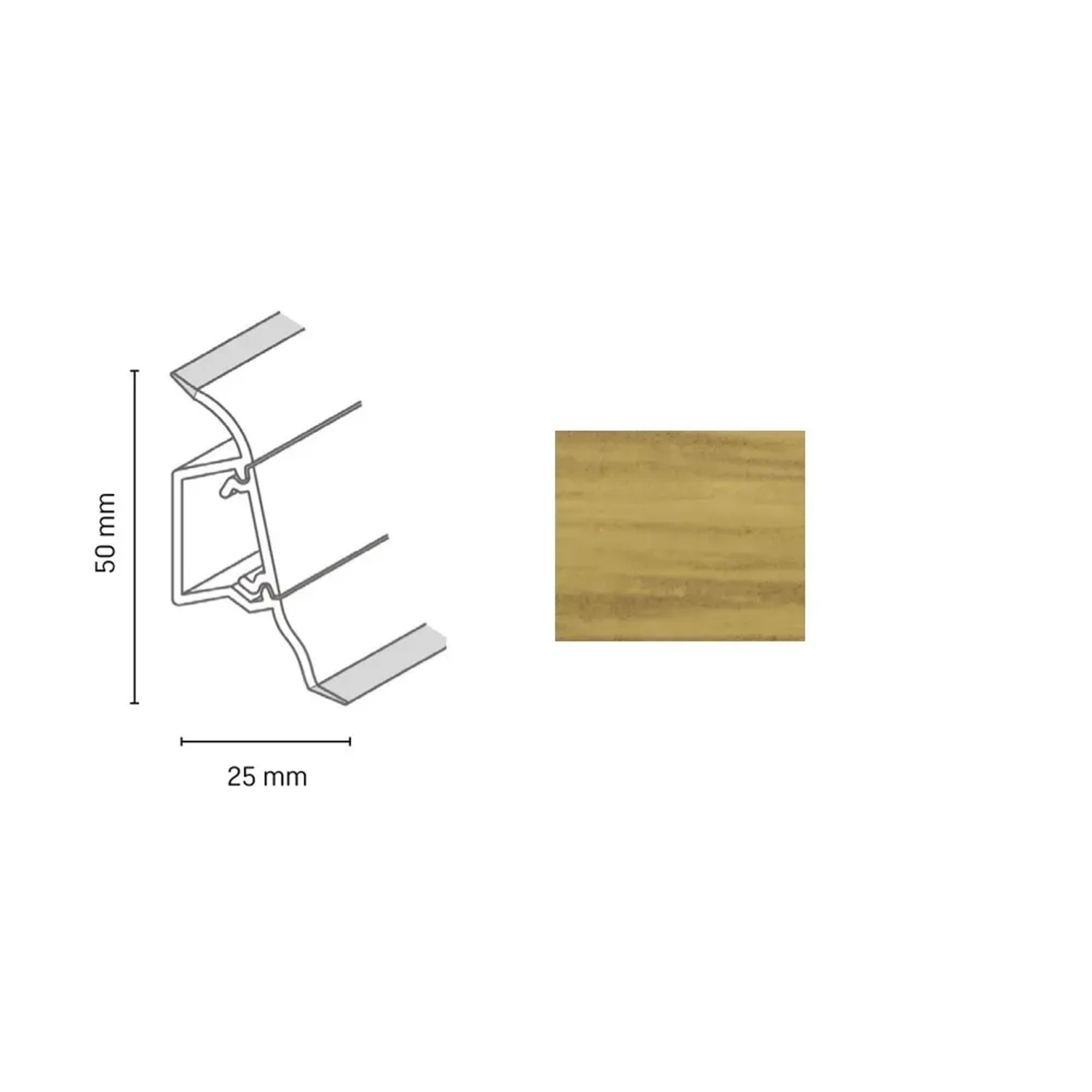 E-shop Döllken Profiles Lišta SLK 50 2094 dub antik 50 x 25 x 2500 mm