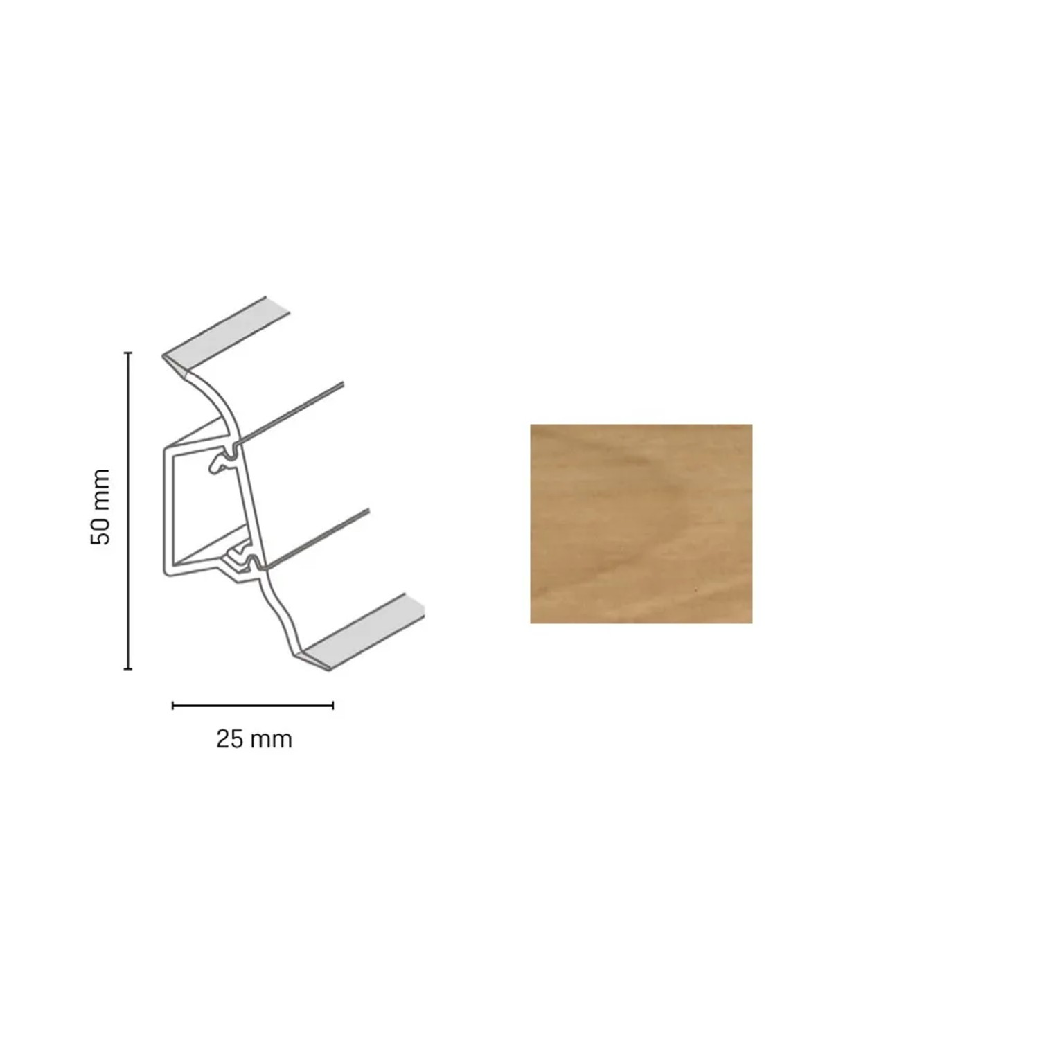 E-shop Döllken Profiles Lišta SLK 50 2118 dub starý 50 x 25 x 2500 mm