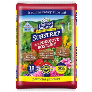 Hoštický Substrát pre izbové rastliny, 10 litrov. Zemina s NPK hnojivom a mikroprvkami.