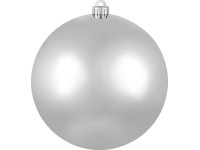 OBI Vianočná ozdoba plastová guľa XXL matná/lesklá strieborná pr. 20 cm, 1 ks