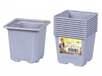 NOHEL GARDEN Kvetináč výsadbový V plastový sivý 9 x 9 x 8 cm, 10 ks