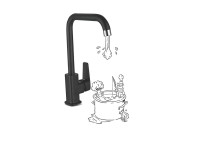 baliv Stojanková páková drezová batéria KI-1780 čierna matná, výška 33,2 cm