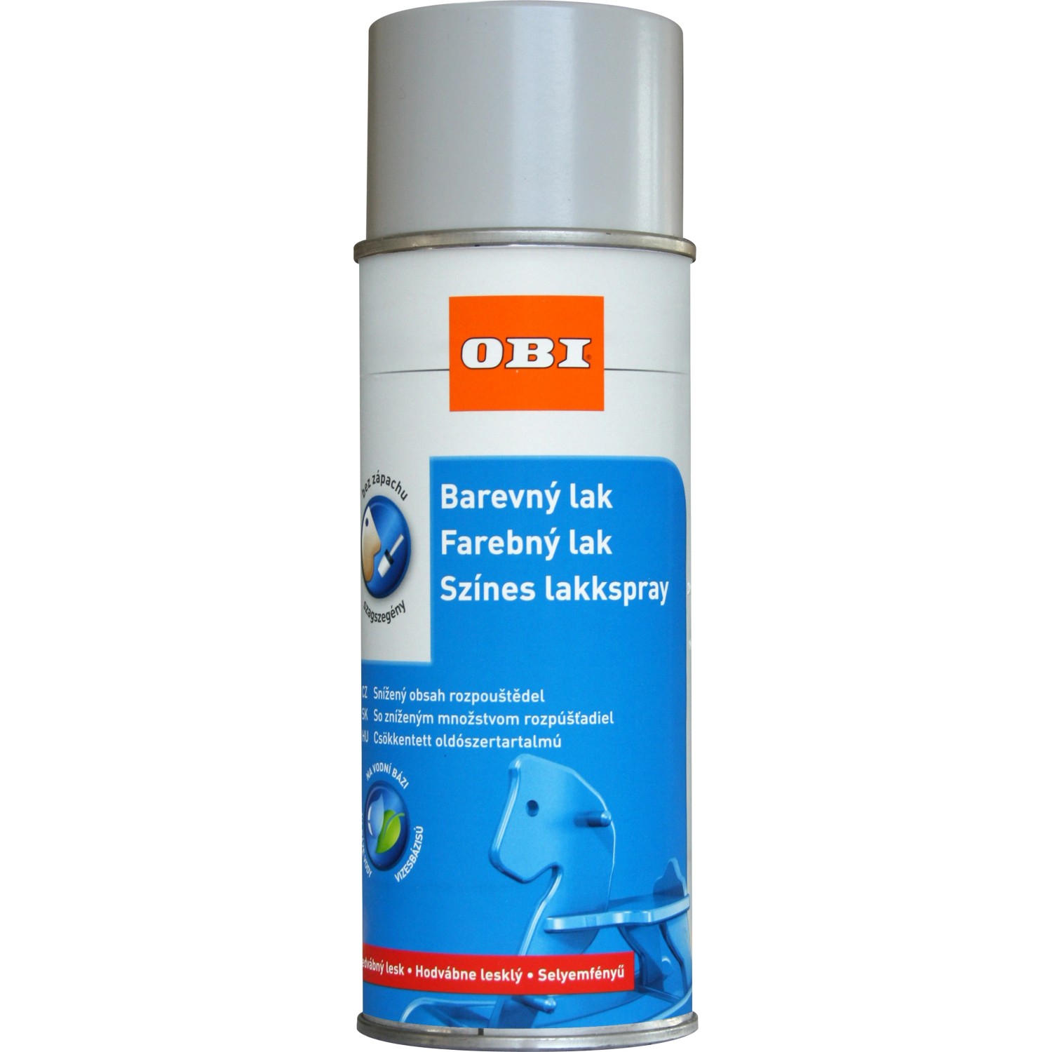 E-shop OBI Lak v spreji hodvábne lesklý RAL 7035 svetlo sivá 400 ml