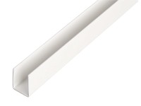 GAH Alberts U-profil, plast, biela, 10 x 21 x 1000 mm, hr. 1 mm