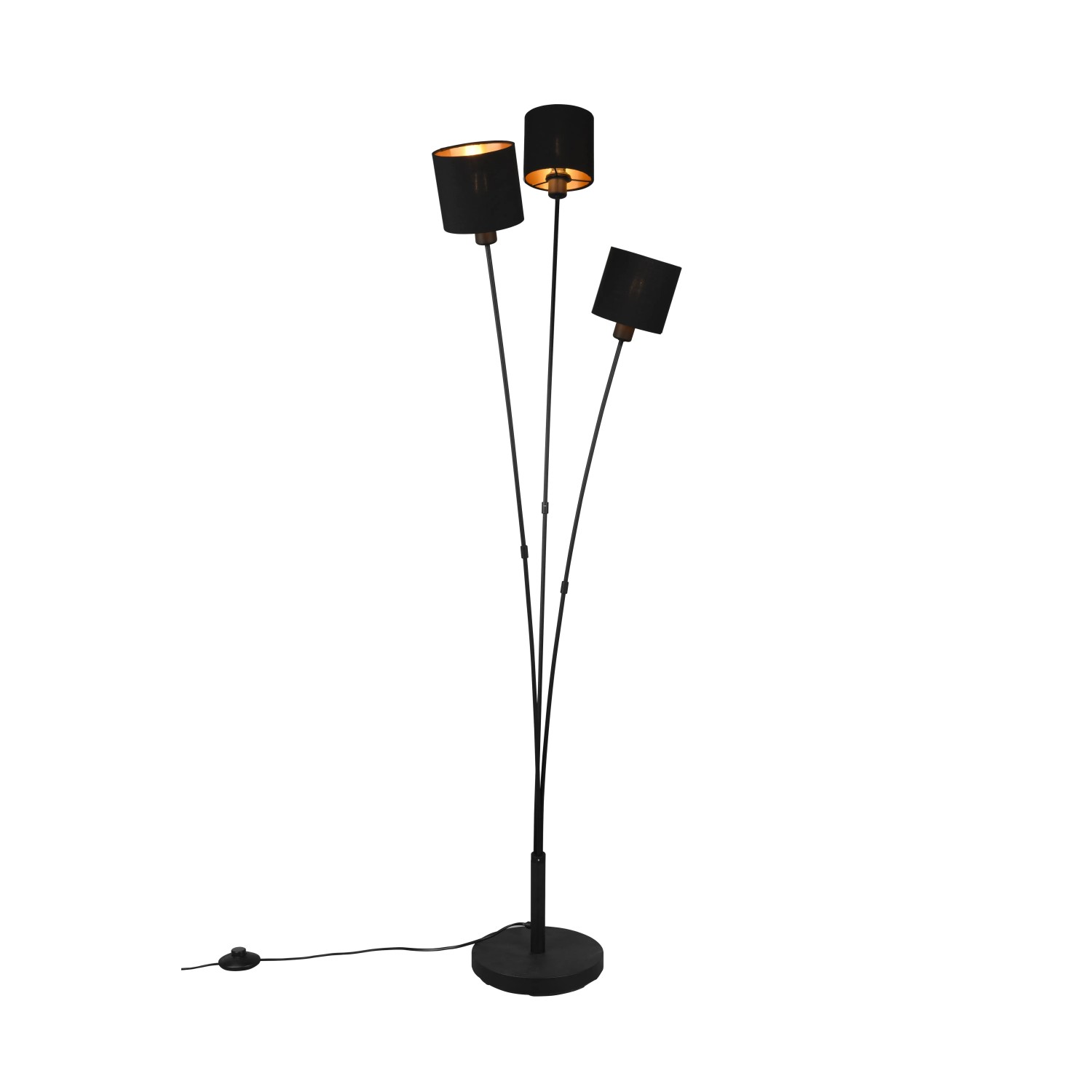 E-shop Reality Stojaca lampa Tommy čierny Matt 1500 x 420 x 410 mm