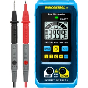 Multimeter Pancontrol PAN Micrometer s meracími káblami, automatický výber funkcií, pre meracie nástroje a skúšačky prúdu.