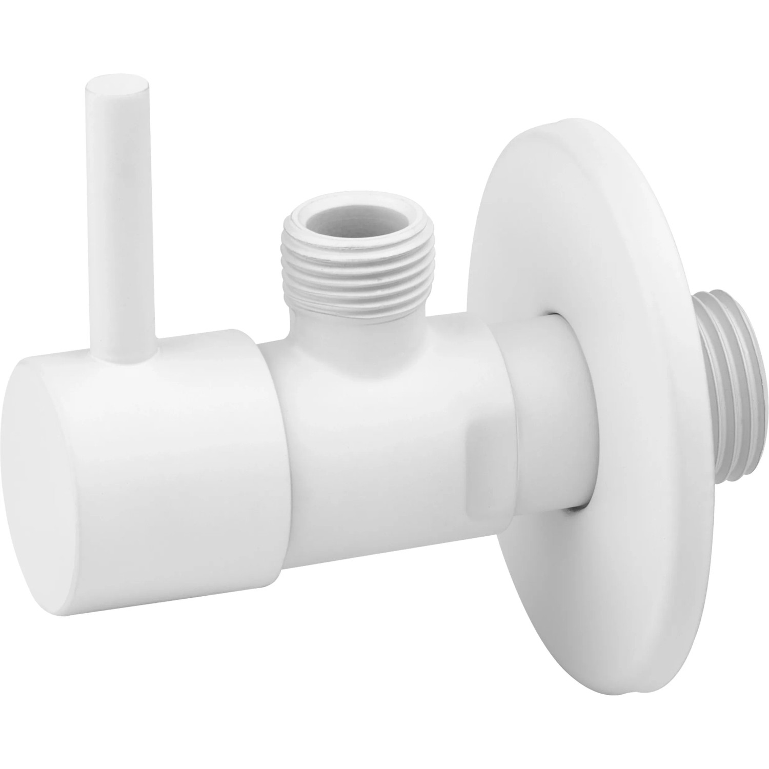E-shop baliv Dizajnový rohový ventil EV-3440 s páčkou, matná biela, 1/2" x 3/8"