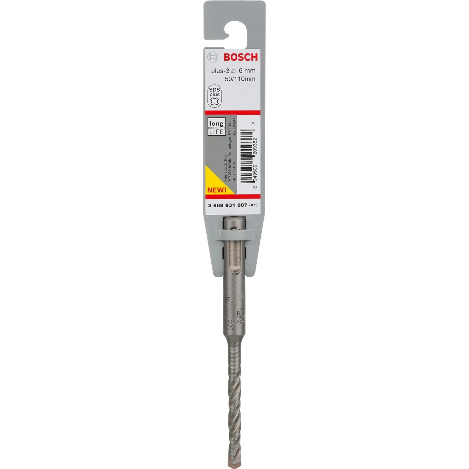 E-shop Bosch Špirálový vrták pre vŕtacie kladivá SDS Plus-3, 6 x 50 x 110 mm