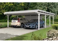 Skan Holz Prístrešok na auto Emsland EPDM s odkl. priest. biely, 613 x 846 cm