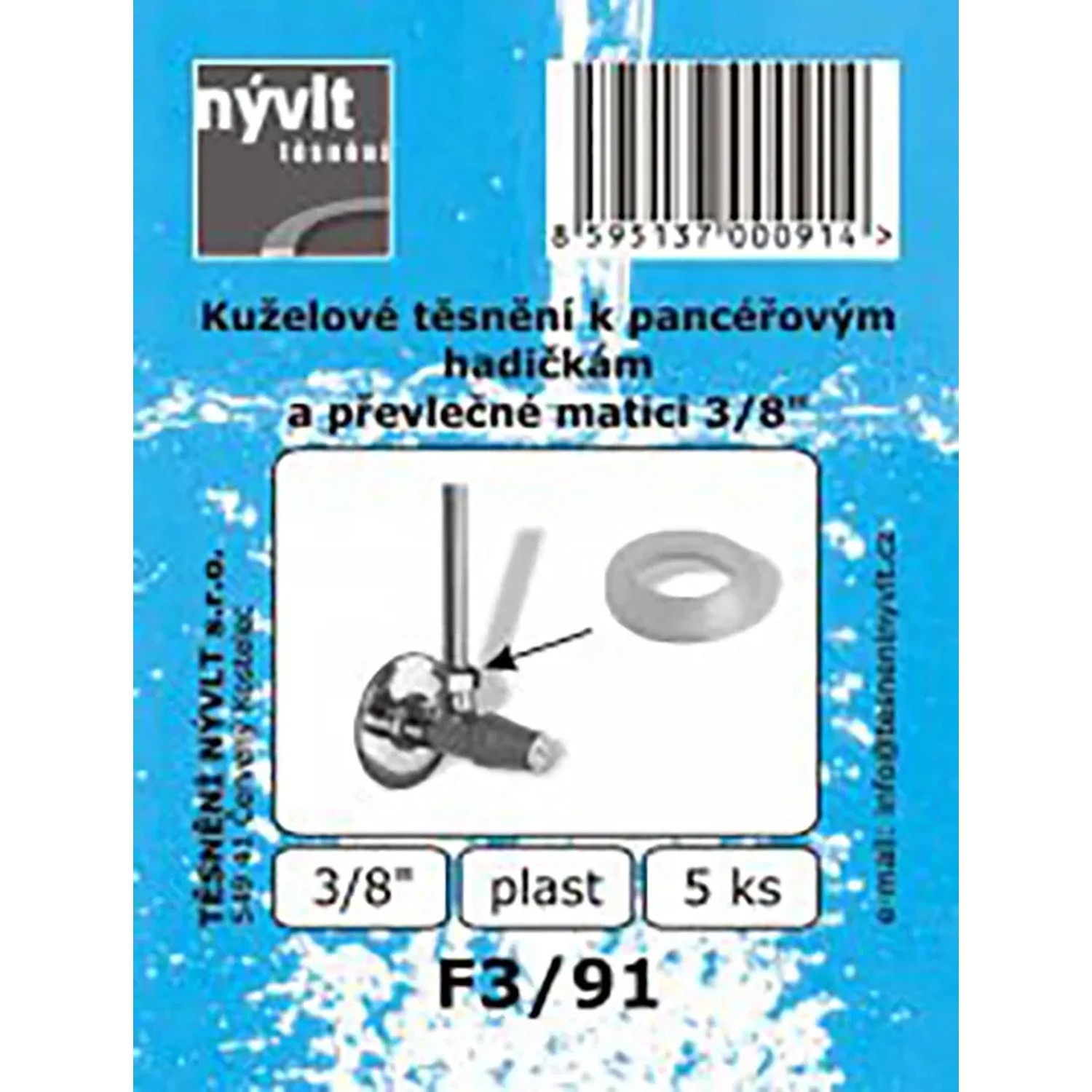 E-shop Súprava kuželových tesnení k prezlečeným maticiam 3/8 plast, 5 ks
