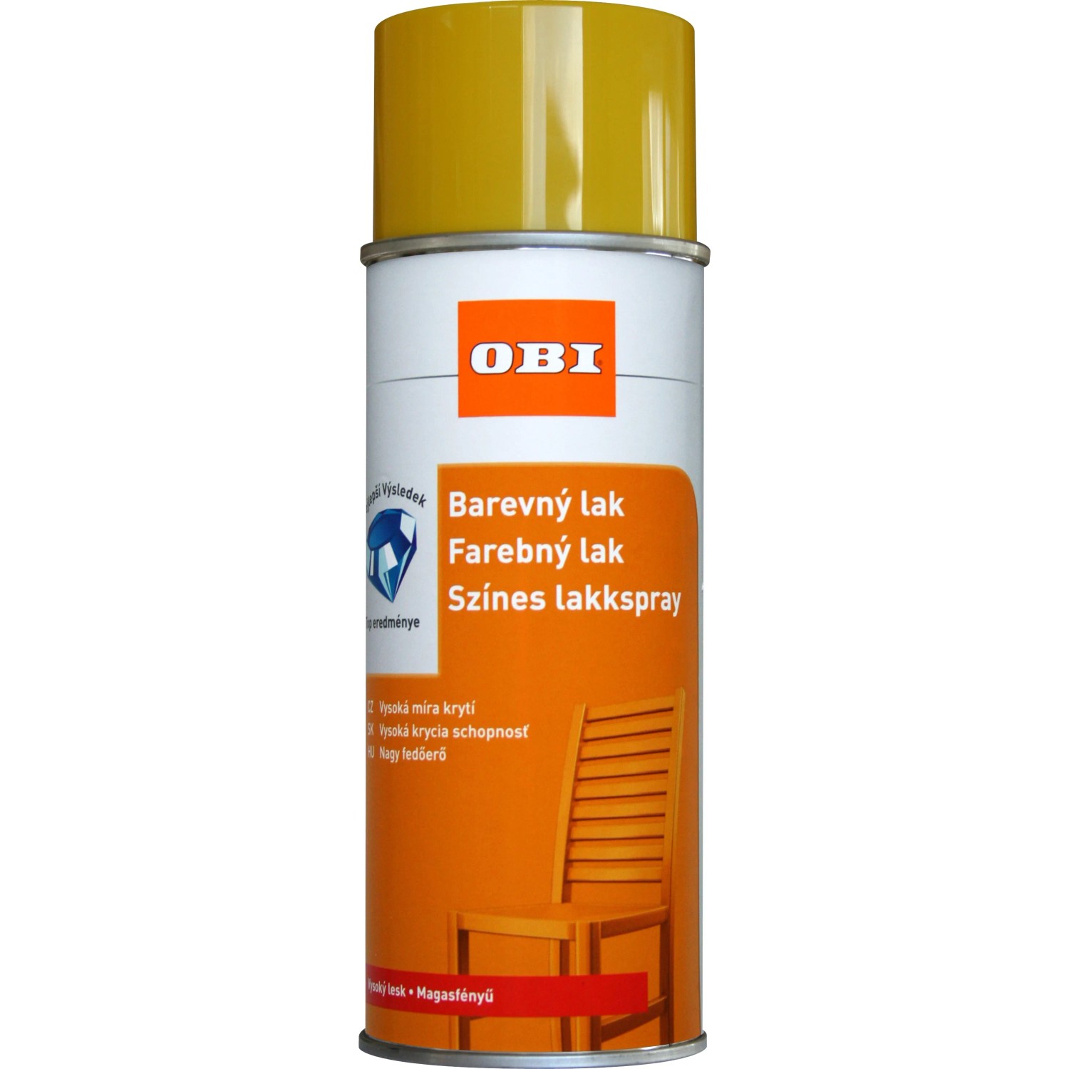 E-shop OBI Lak v spreji vysoko lesklý RAL 1021 žltá horčičná 400 ml