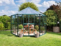 Vitavia Skleník Hera 9000 vr. základne, ESG 3mm + HKP 6mm, zelená, 380 x 320 cm