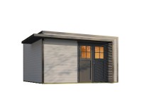 Weka Drevený záhradný domček Amberley 44mm V1, sivá-antracitová, 400 x 400 cm Weka Drevený záhradný domček Amberley 44mm V1, sivá-antracitová, 400 x 400 cm